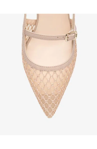 Nerogiardini Mesh Pointed Toe Slingback Pump In Pink