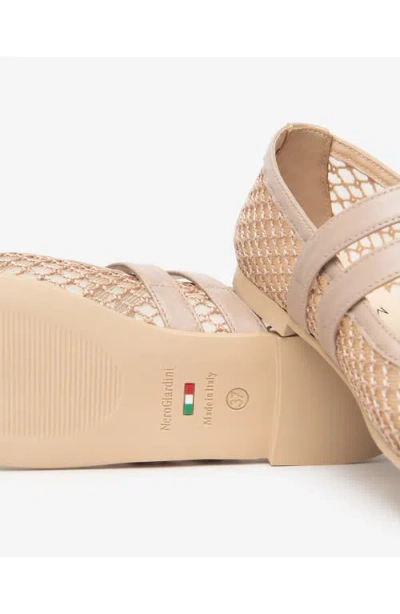 Nerogiardini Mesh Ballet Flat In Neutral
