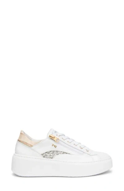 Nerogiardini Side Zip Platform Sneaker In White