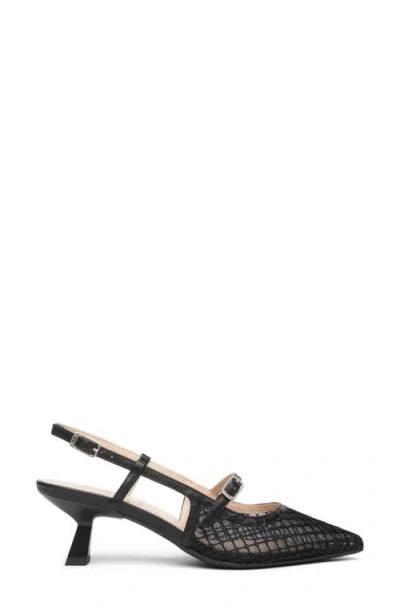 Nerogiardini Mesh Pointed Toe Slingback Pump In Black