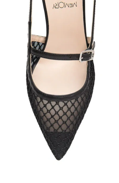 Nerogiardini Mesh Pointed Toe Slingback Pump In Black