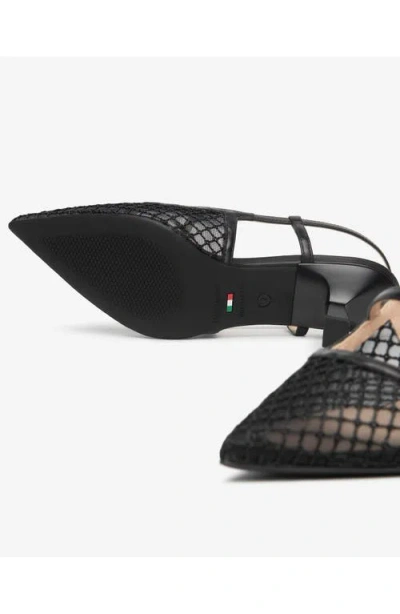 Nerogiardini Mesh Pointed Toe Slingback Pump In Black