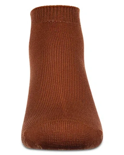 Memoi Basic Silky-soft Gauge Ankle Sock In Brown