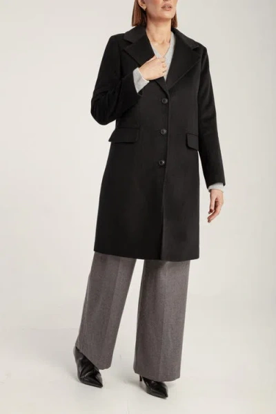 1982 Cashmere Tailored Single-breasted Coat In Black