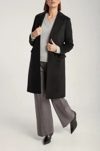 1982 Cashmere Tailored Single-breasted Coat In Black