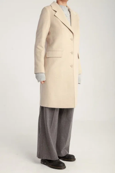 1982 Cashmere Tailored Single-breasted Coat In White