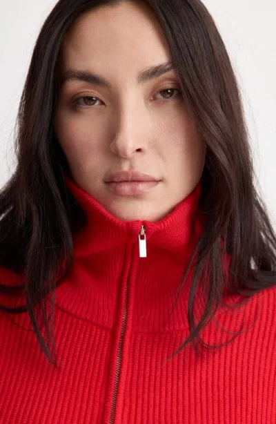 Mango Half Zip Sweater In Red