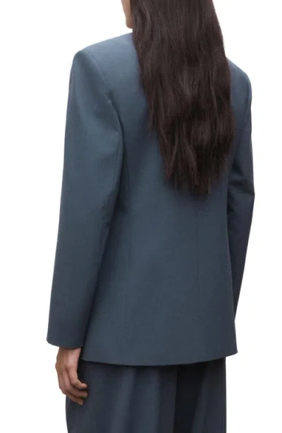 Mango Double Breasted Suit Jacket In Blue