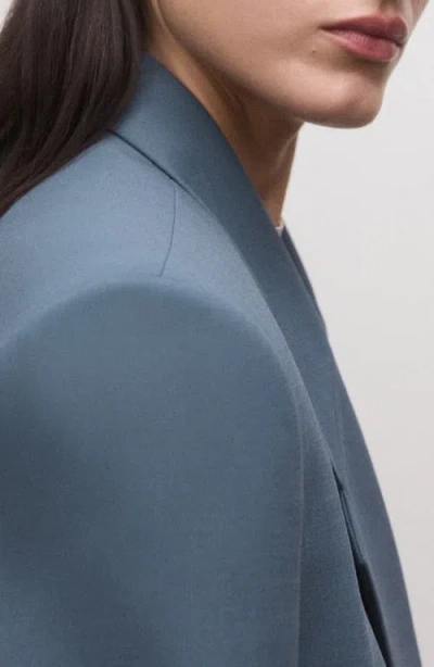 Mango Double Breasted Suit Jacket In Blue