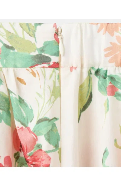 Mango Floral Midi Skirt In Multi