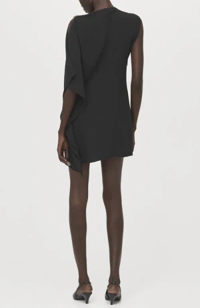 Mango Asymmetric Minidress In Black
