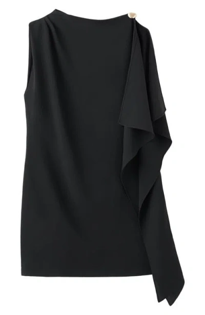 Mango Asymmetric Minidress In Black