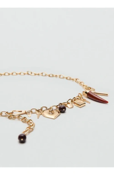 Mango Multicharm Chain Belt In Metallic