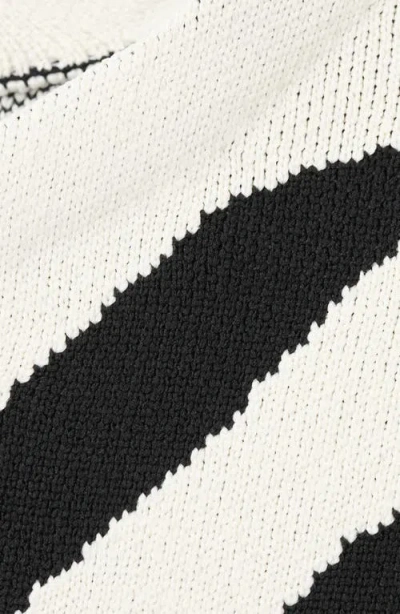 Mango Zebra Print Sweater In Black