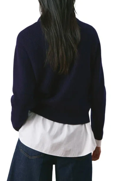 Mango Polo Sweater In Black
