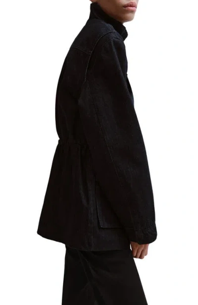Mango Oversize Denim Barn Jacket In Black