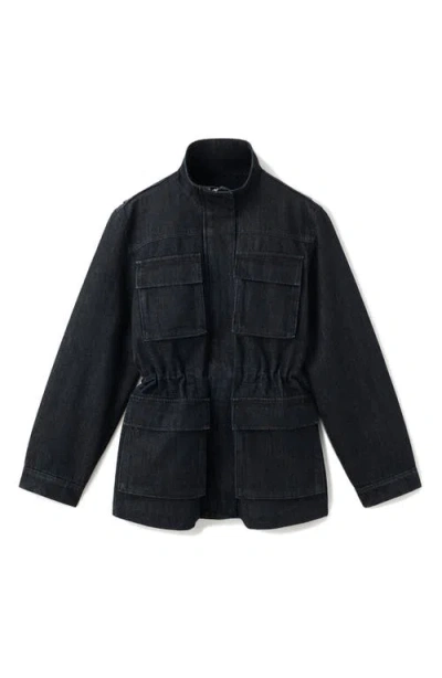 Mango Oversize Denim Barn Jacket In Black