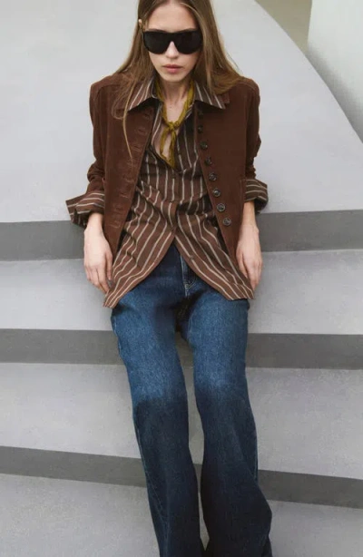 Mango Stripe Cotton Button-up Shirt In Multi