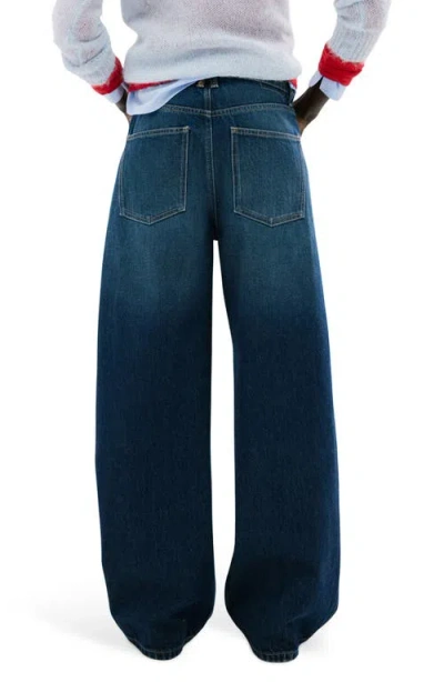 Mango Mid Rise Balloon Jeans In Blue