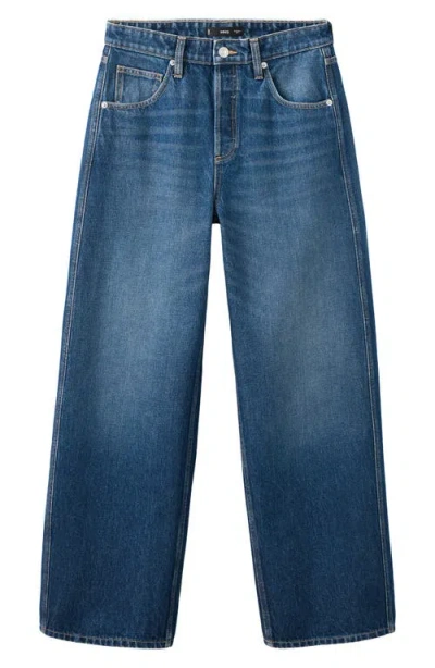 Mango Mid Rise Balloon Jeans In Blue