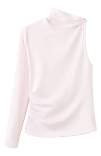 Mango One-shoulder Turtleneck Top In Multi