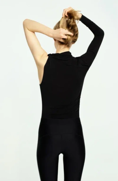 Mango One-shoulder Turtleneck Top In Multi