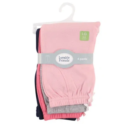 Luvable Friends Soft Cotton Solid Pants In Pink