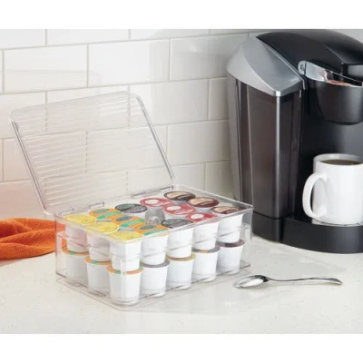 Idesign Stackable Coffee Pod Holder For K-cup Pods In Transparent