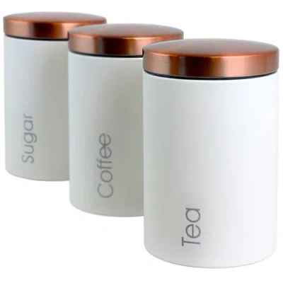 Megachef Essential Kitchen Storage 3-pc. Canister In White