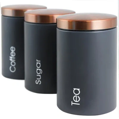 Megachef Essential Kitchen Storage 3-pc. Canister In Black
