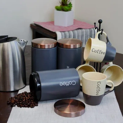 Megachef Essential Kitchen Storage 3-pc. Canister In Black