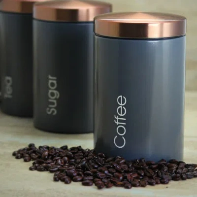 Megachef Essential Kitchen Storage 3-pc. Canister In Black