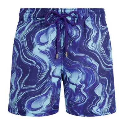 Vilebrequin Drawstring Patterned Swim Shorts In Blue