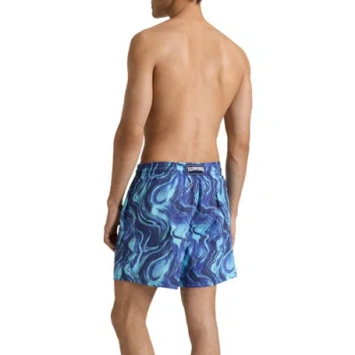 Vilebrequin Drawstring Patterned Swim Shorts In Blue