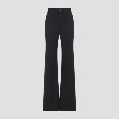 Balenciaga Straight Fit Stretch Wool Twill Tailored Pants In Black
