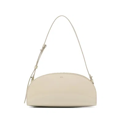 Apc Adjustable-strap Half-moon Shoulder Bag In Neutral