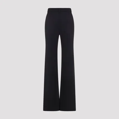 Balenciaga Straight Fit Stretch Wool Twill Tailored Pants In Black