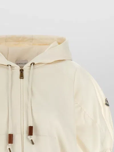 Moncler Drawstring-hood Kangaroo-pocket Jacket In Nude