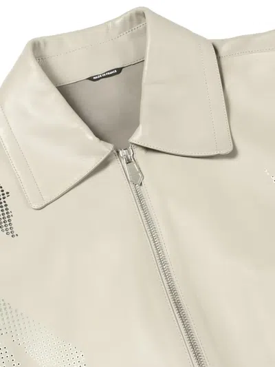 Pre-owned Hermes 2010s Leather Jacket In Neutral