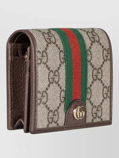 Gucci Compact Wallet Monogram Pattern Leather Accessory