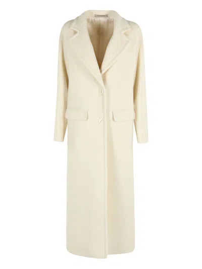 Tagliatore Alberto Biani Wool Single-breasted Coat In White