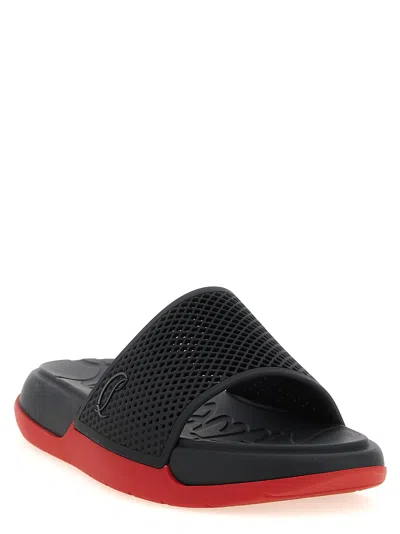 Christian Louboutin Louboutin Slides And Clogs Easy Breezy Men Rubber Black In Black