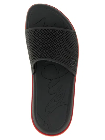 Christian Louboutin Louboutin Slides And Clogs Easy Breezy Men Rubber Black In Black