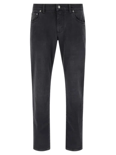 Dolce & Gabbana Dg Essentials Slim-fit Jeans In Black