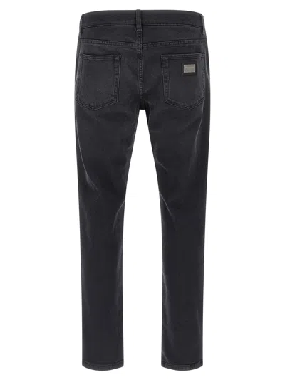 Dolce & Gabbana Dg Essentials Slim-fit Jeans In Black