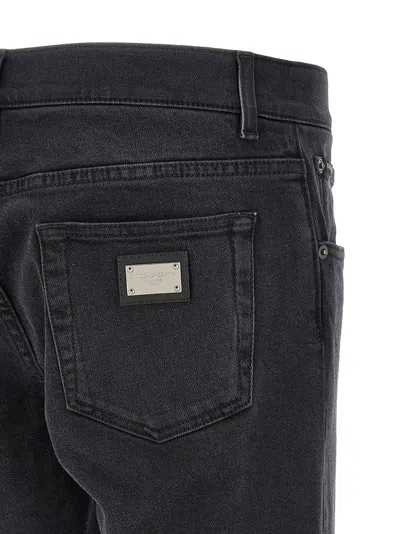 Dolce & Gabbana Dg Essentials Slim-fit Jeans In Black