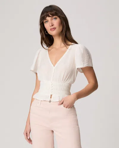 Paige Rive Smocked Top In White