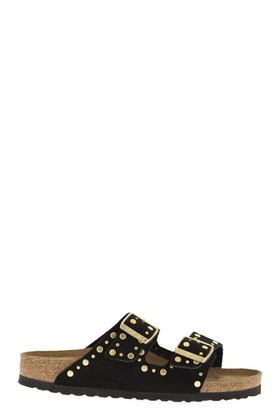 Birkenstock Arizona Rivet Sandals With Adjustable Straps In Black