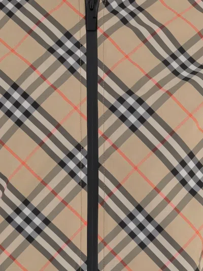 Burberry Check Printed Polyester Windbreaker In Multi