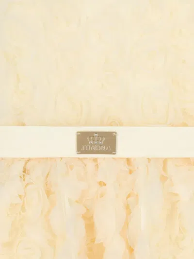 花卉贴花束腰连衣裙